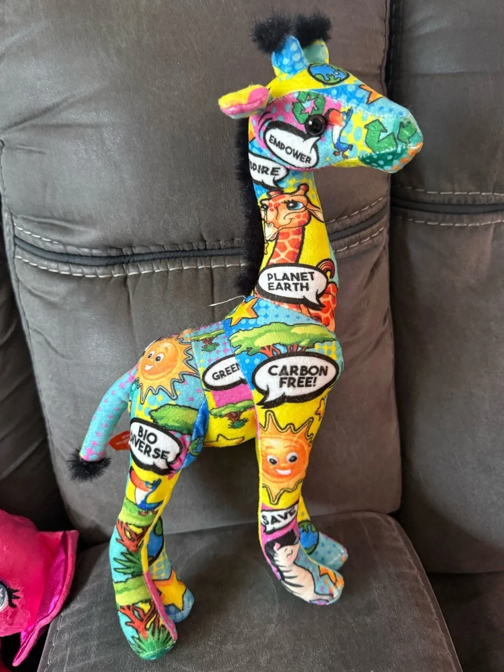 Ty Multicolor Plush Elephant & Giraffe Set - Bright Patterned Collectibles